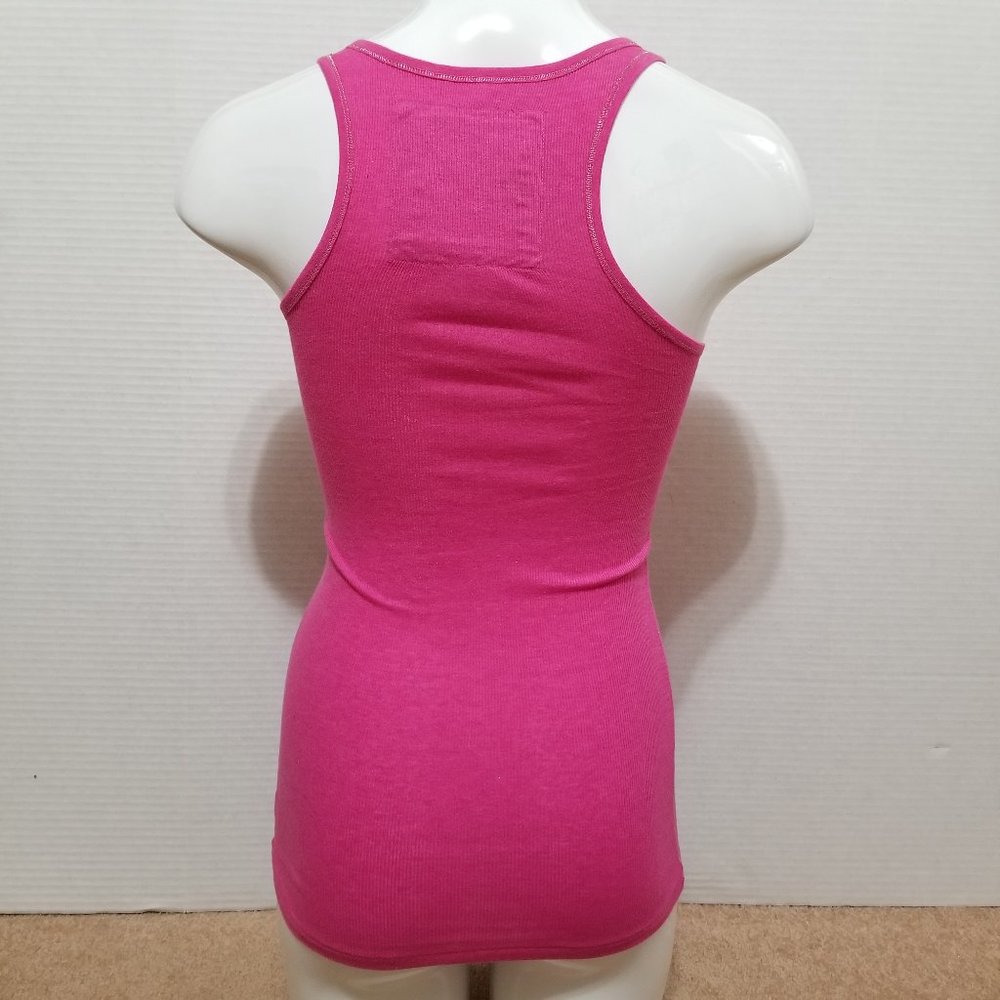 Victoria's Secret PINK top XS beaded sequin bling bedazzled heart ribbed tank - Picture 3 of 10
